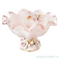 Ваза для конфет н/н розовая &quot;W. Cristal /Розы /Муранское стекло&quot; / 221086