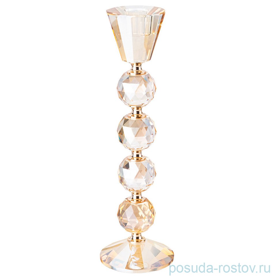 Подсвечник на 1 свечу 8 х 27 см янтарный / 341140