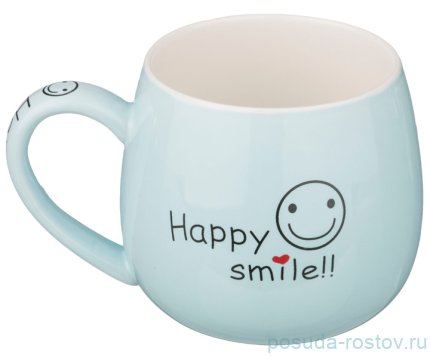 Кружка 350 мл &quot;смайл /голубая&quot; / 194022