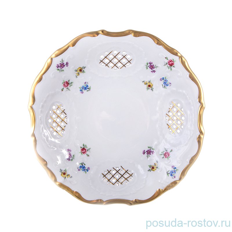 Блюдо 24 см круглое перф. "Анжелика 845 /Мелкие цветы" / 141153 Блюдо 24 см круглое перф. "Анжелика 845 /Мелкие цветы" / 141153