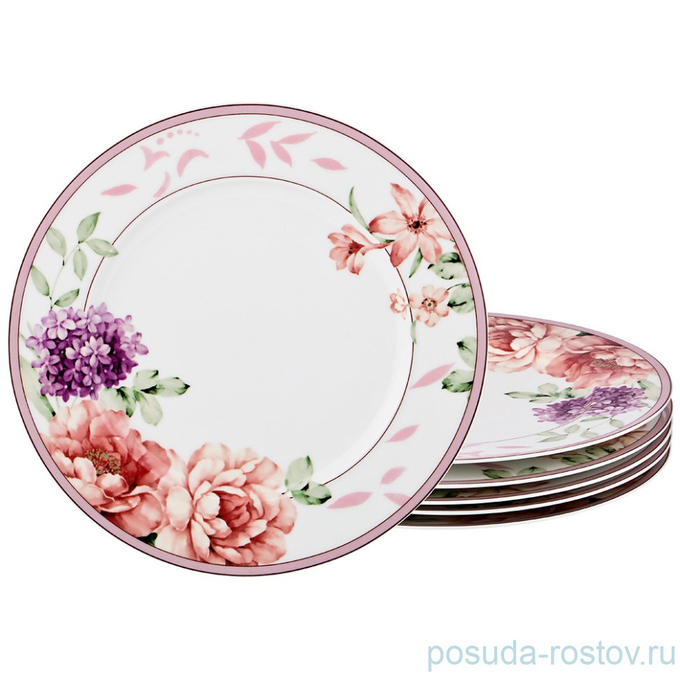 Набор тарелок 27 см 6 шт "Сирень и пионы" / 193975 Набор тарелок 27 см 6 шт "Сирень и пионы" / 193975