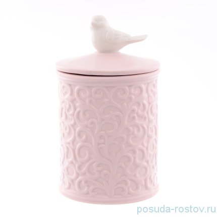 Ёмкость для сыпучих продуктов с крышкой розовая &quot;Птичка /Royal Classics&quot; / 150242