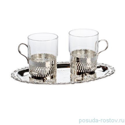 Набор для чая на 2 персоны 3 предмета (поднос + 2 стакана) &quot;Queen Anne&quot; / 152061