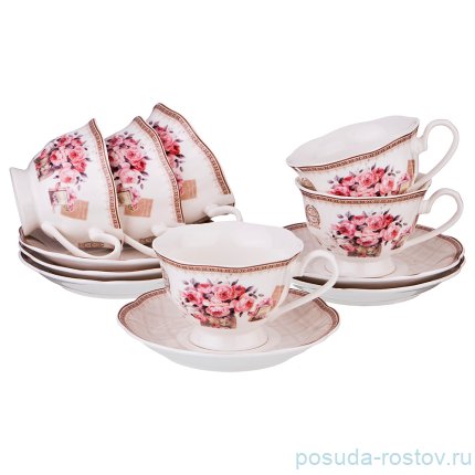 Набор чайных пар 200 мл 6 шт &quot;Лютеция&quot; / 195414
