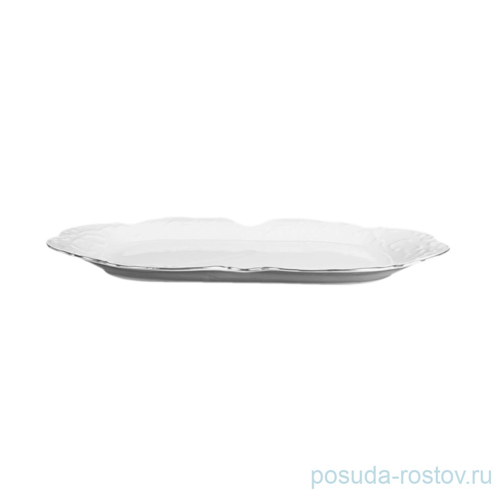 Блюдо 36 х 17,5 см овальное фигурное "Рококо /Отводка платина" / 131023