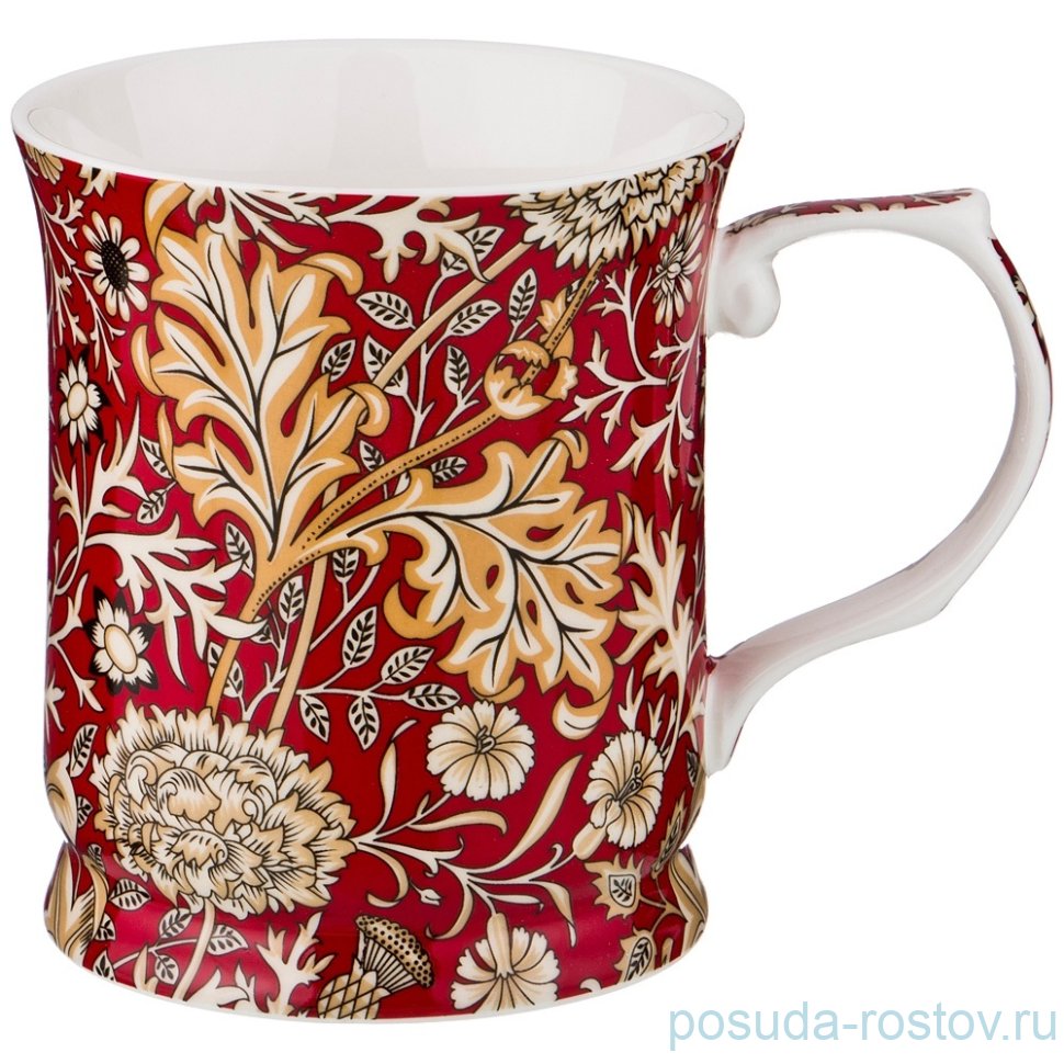 Кружка 420 мл красная "У. Моррис /Чертополох" / 186001
