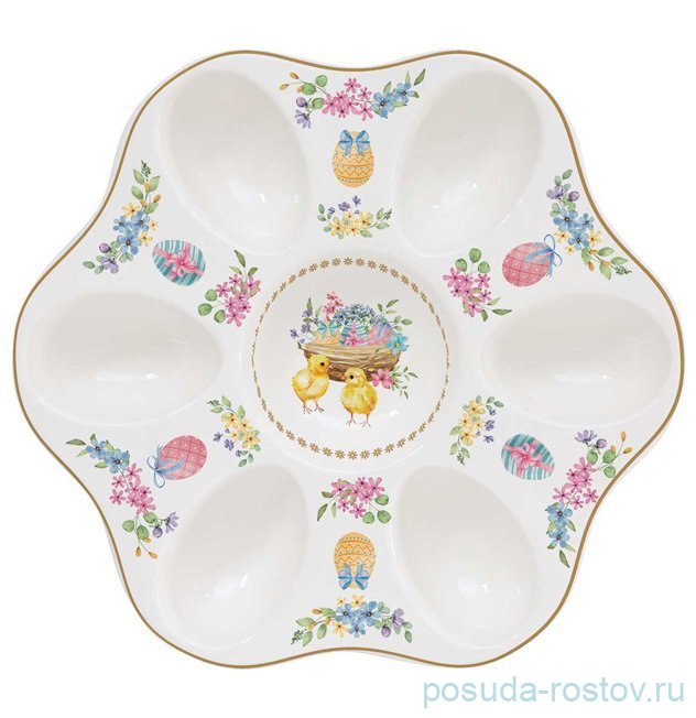 Блюдо для яиц 21 см "Цыплята и цветы /Spring Bloom" / 369072 Блюдо для яиц 21 см "Цыплята и цветы /Spring Bloom" / 369072
