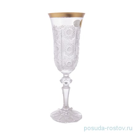 Бокалы для шампанского 150 мл 6 шт &quot;Лаура /Хрусталь резной с золотом&quot; / 165277