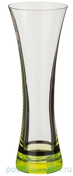 Ваза для цветов 19,5 см "Иксовка /Ассорти" желтое дно / 113015