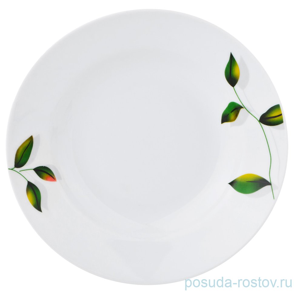 Тарелка 20 см 1 шт глубокая "Листики" / 193934 Тарелка 20 см 1 шт глубокая "Листики" / 193934