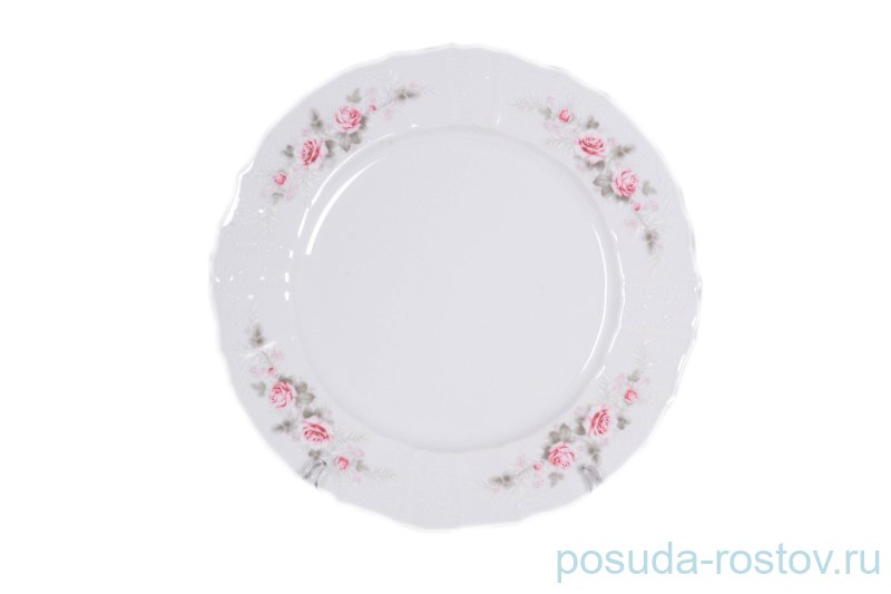 Блюдо 30 см круглое "Бернадотт /Серая роза /платина" / 006391 Блюдо 30 см круглое "Бернадотт /Серая роза /платина" / 006391