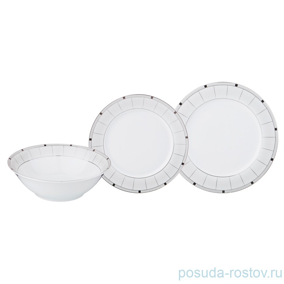 Набор тарелок 18 предметов (18, 19, 27 см) "Пластинки" / 193927 Набор тарелок 18 предметов (18, 19, 27 см) "Пластинки" / 193927