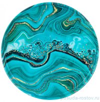 Поднос 33 х 2,1 см круглый сервировочный &quot;Малахит&quot; / 255455