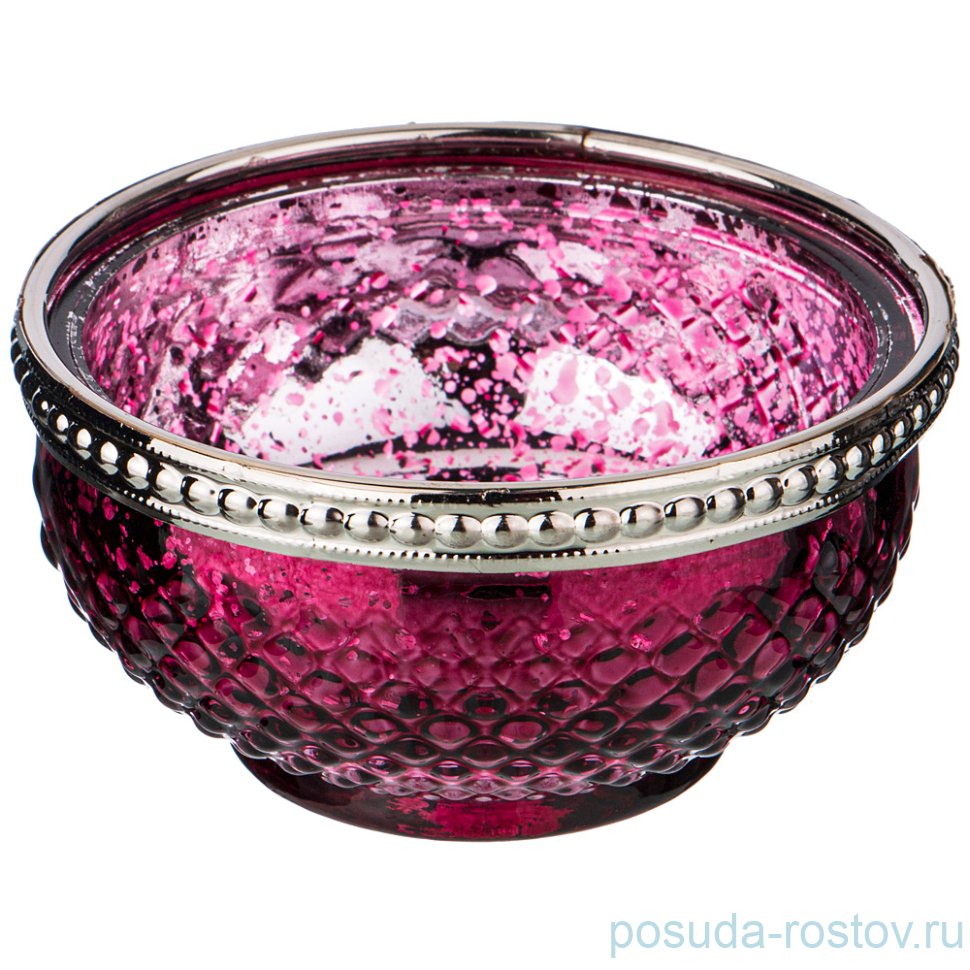 Подсвечник 8,5 х 4,5 см с металлическими элементами красный / 209358