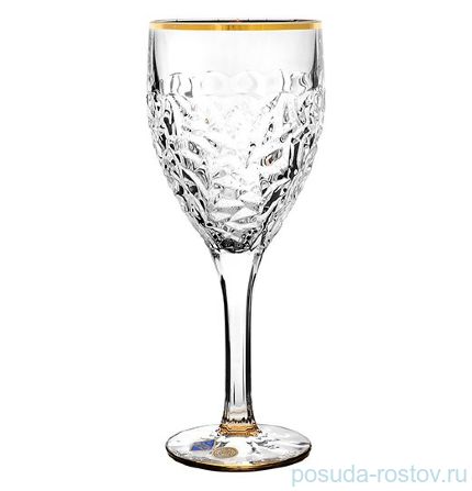 Бокалы для белого вина 270 мл 6 шт &quot;NICOLETTE /Отводка золото&quot; хрусталь Йиглава / 150796