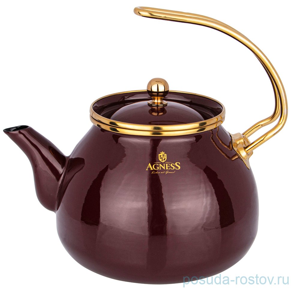 Чайник 3 л эмалированный коричневый "Agness /Тюдор" / 229583