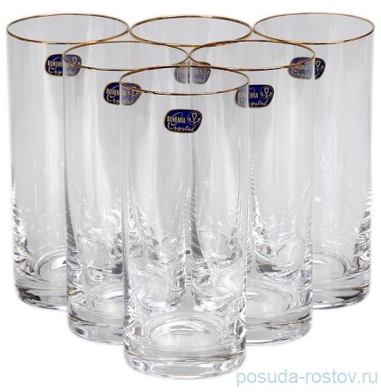 Стаканы для воды 300 мл 6 шт &quot;Барлайн /Отводка золото&quot; / 005254