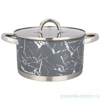 Кастрюля 22 х 12 см со стеклянной крышкой 4,6 л серая &quot;Fantasy&quot; / 269781