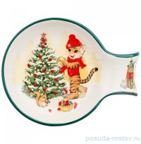 Подставка под ложку 15 х 11,5 х 2,5 см &quot;Тигриные истории&quot; зелёная / 270081