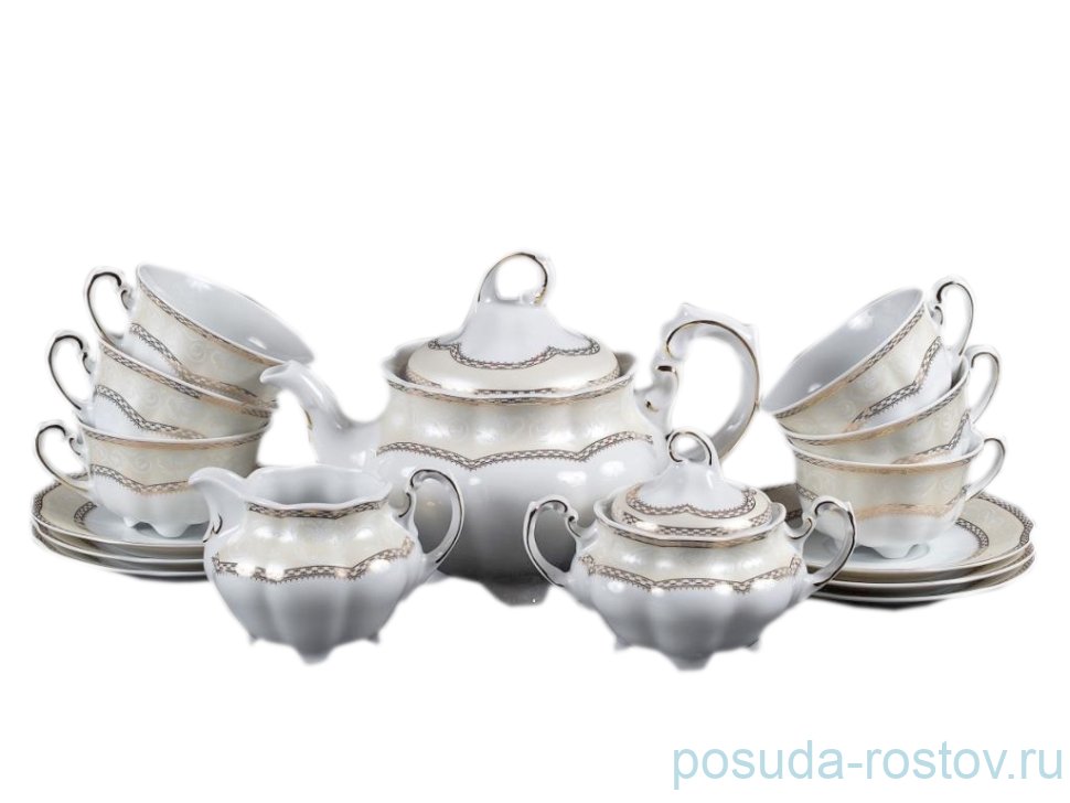 Чайный сервиз на 6 персон 15 предметов "Болеро /Элегантность" (220 мл) / 132257