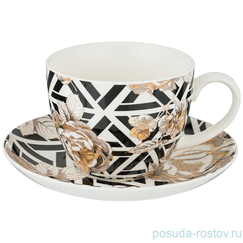 Чайная пара 450 мл 1 шт "golden rose /геометрия" / 208445 Чайная пара 450 мл 1 шт "golden rose /геометрия" / 208445