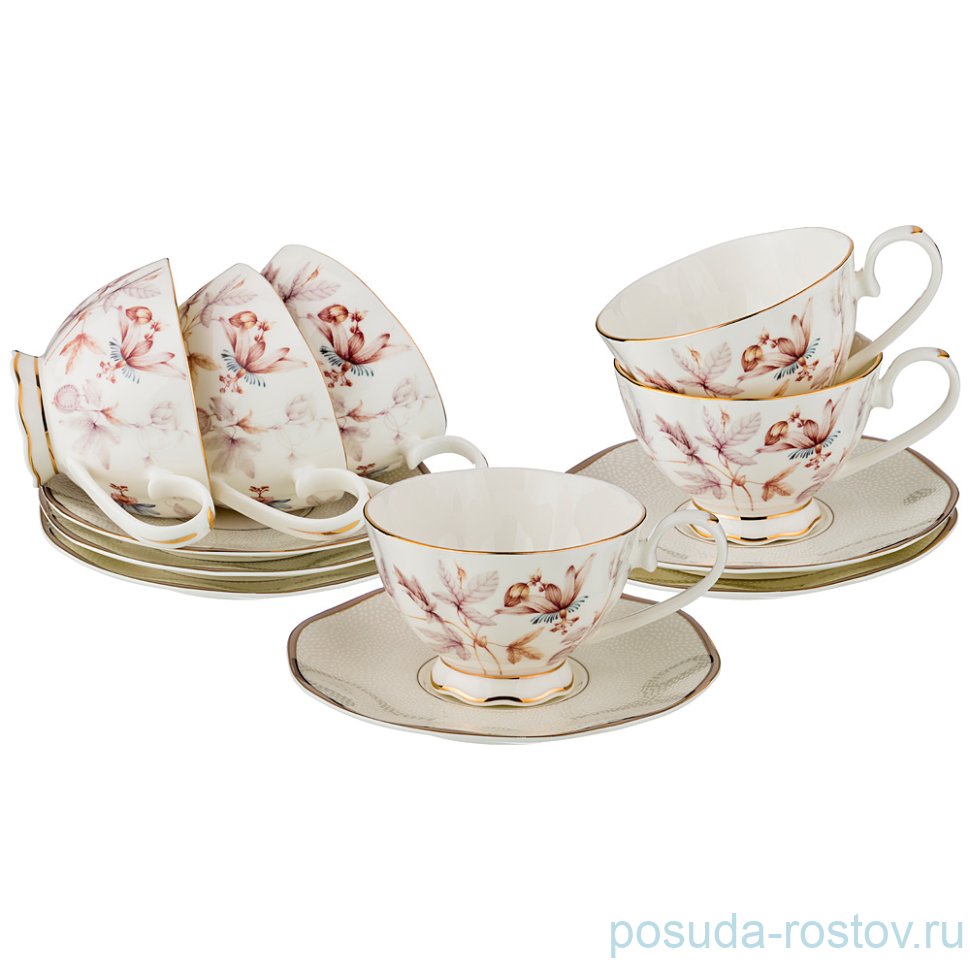 Набор чайных пар 250 мл 6 шт "Невинное утро" / 189290 Набор чайных пар 250 мл 6 шт "Невинное утро" / 189290