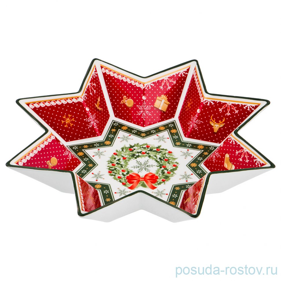 Салатник 32 х 6 см Звезда "Christmas Collection /Венок" / 192432