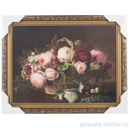 Картина 30 х 40 см &quot;цветы&quot; /рамка евро тёмная / 260001