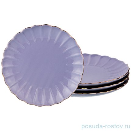 Набор тарелок 21 см 4 шт &quot;Фиолет /Золото&quot; / 187003