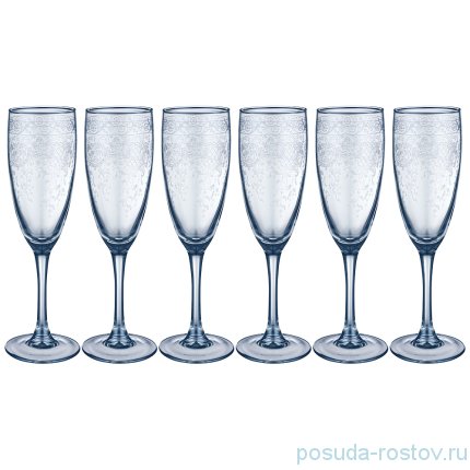Бокалы для шампанского 170 мл 6 шт &quot;Light blue /Ренесанс&quot; / 263430