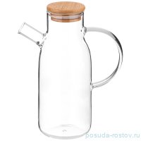 Бутылка для масла/уксуса 5,5 х 19,5 см с бамбуковой крышкой 700 мл  / 256092