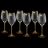 Бокалы для белого вина 360 мл 6 шт 3х3 &quot;Celebration /Горошек+ полоска&quot; янтарная ножка / 148550
