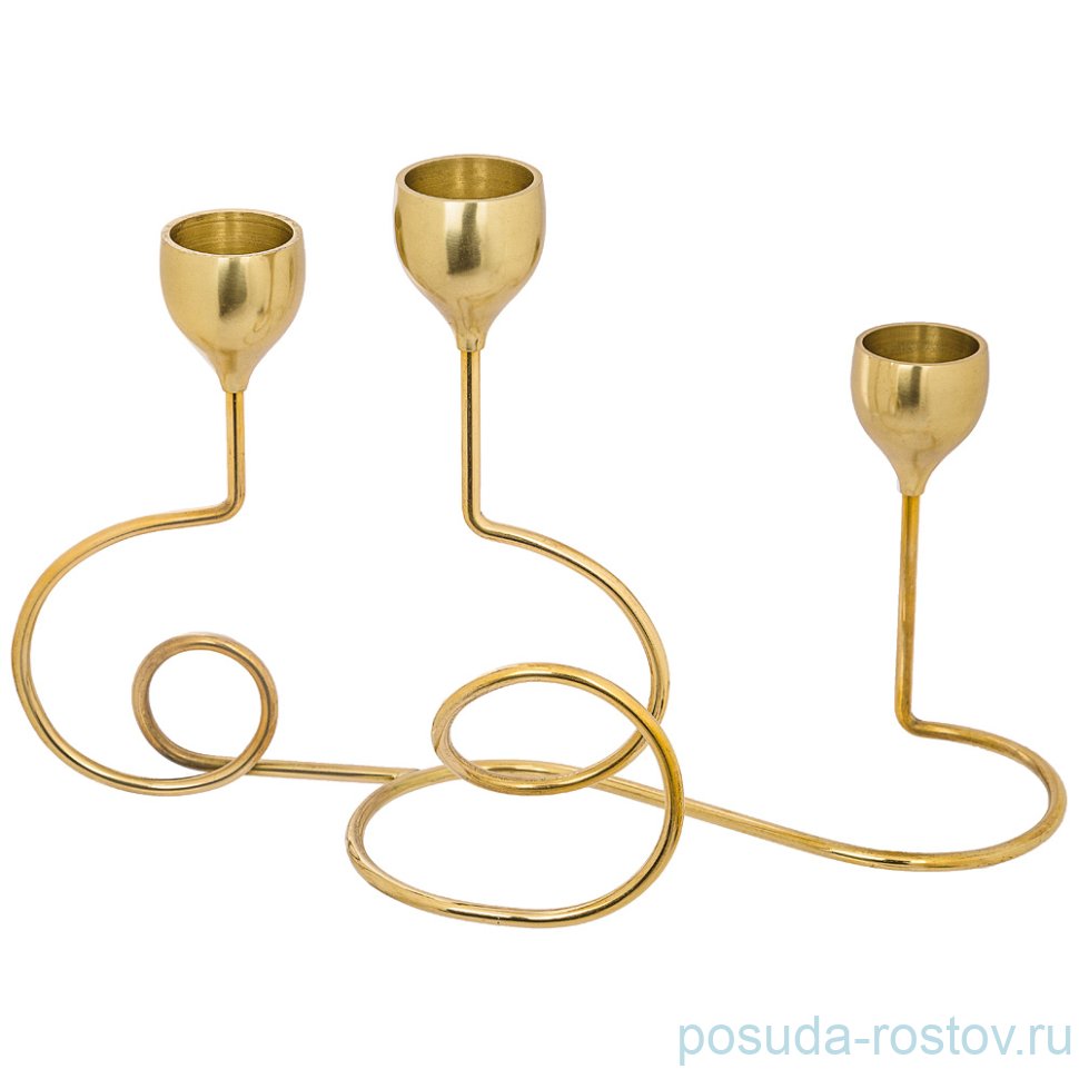 Подсвечник 3-х рожковый 22 см латунь "Lefard" / 193319