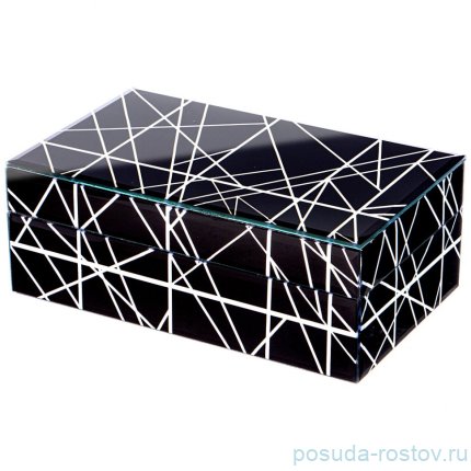 Шкатулка 20 х 12 х 8 см чёрная &quot;Линии&quot; / 339211