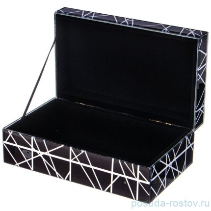 Шкатулка 20 х 12 х 8 см чёрная &quot;Линии&quot; / 339211