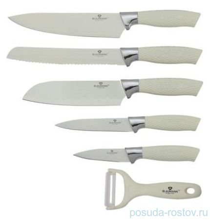 Набор ножей для кухни 7 предметов с подставкой &quot;Crocodile Line&quot; крем / 135777
