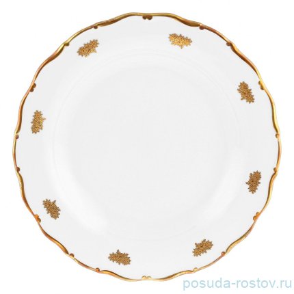 Блюдо 30 см круглое глубокое &quot;Аляска /Золотые розочки&quot; / 353437