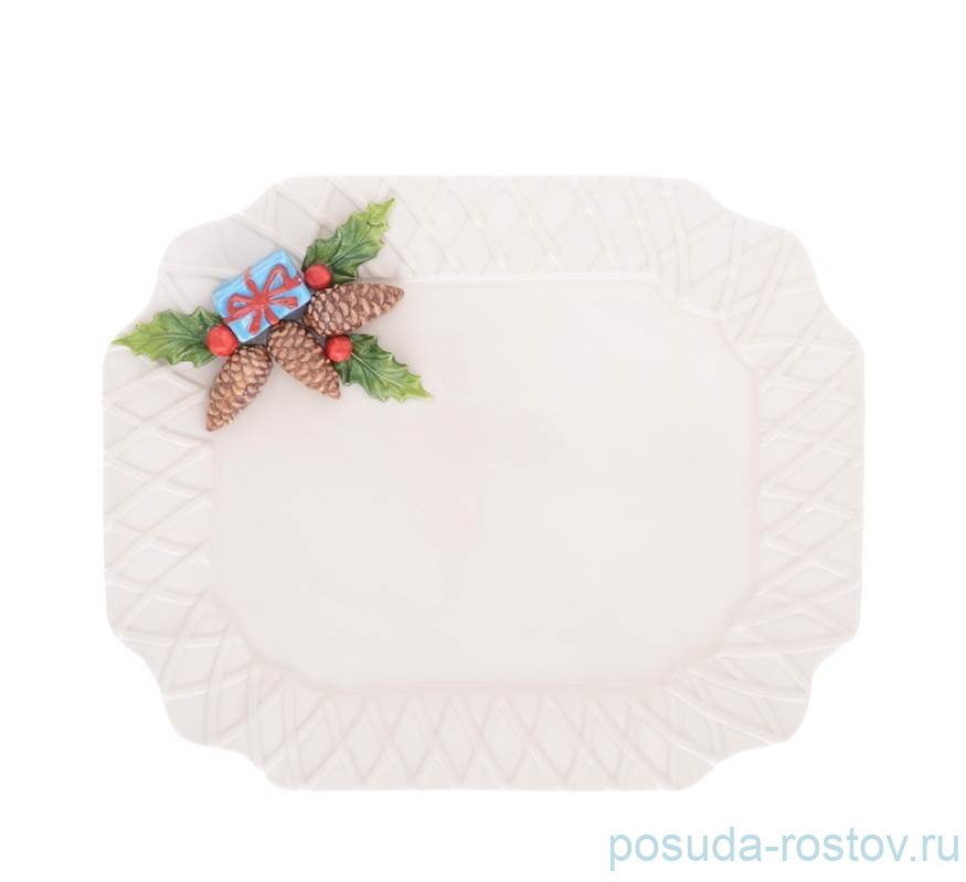 Поднос 37 х 30 см прямоугольный "christmas world /pinecone" / 270995 Поднос 37 х 30 см прямоугольный "christmas world /pinecone" / 270995