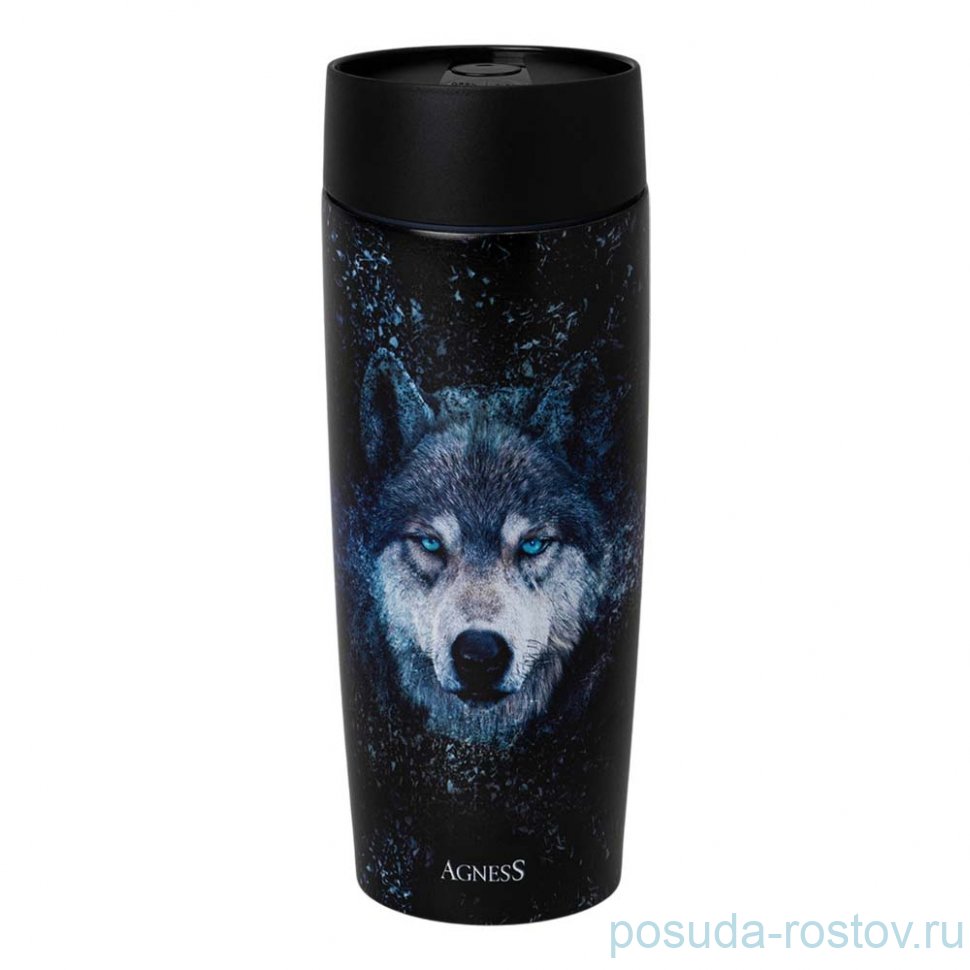 Термокружка agness волк 360мл / 364268 Термокружка agness волк 360мл / 364268