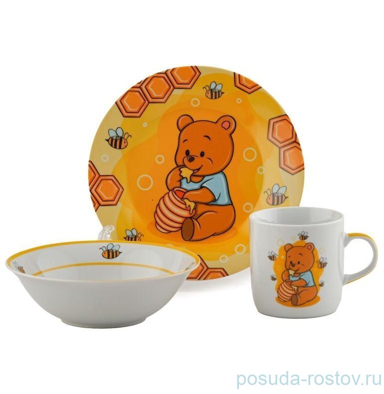 Детский набор 3 предмета "Медвежонок и мед" / 350687 Детский набор 3 предмета "Медвежонок и мед" / 350687