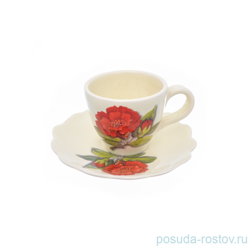 Чайная пара 250 мл 1 шт "Artigianato ceramico /Гранат" / 233009