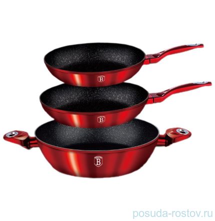 Набор посуды 3 предмета красный &quot;Burgundy Metallic Line&quot; / 119709