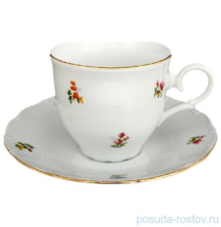 Набор чайных пар 180 мл 6 шт высокие &quot;Офелия /Мелкие цветы&quot; Е-М / 123887