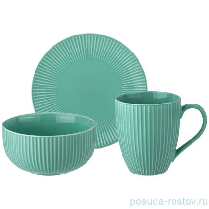 Набор посуды 3 предмета мятный &quot;Trendy&quot; / 341150