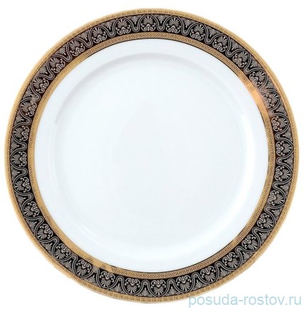 Тарелка 22 см 1 шт глубокая &quot;Опал /Платина с золотом&quot; / 153779