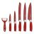 Набор ножей для кухни 7 предметов с подставкой &quot;Crocodile Line&quot; красный / 135778