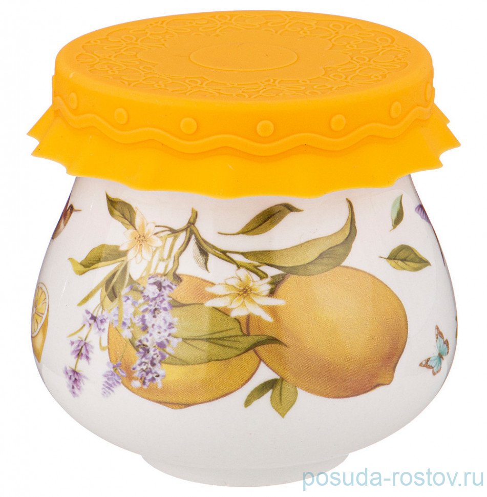 Банка для меда/варенья 300 мл с силиконовой крышкой "прованс лимоны" / 235789
