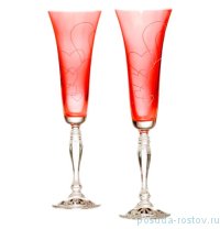Бокалы для шампанского 180 мл 2 шт &quot;Виктория /Свадебный /красный&quot; / 084091