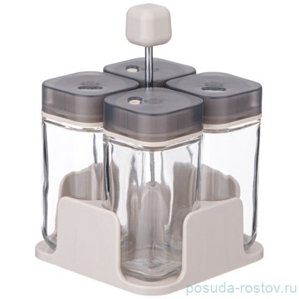 Набор емкостей для специй 4шт 100мл на подставке agness / 346950