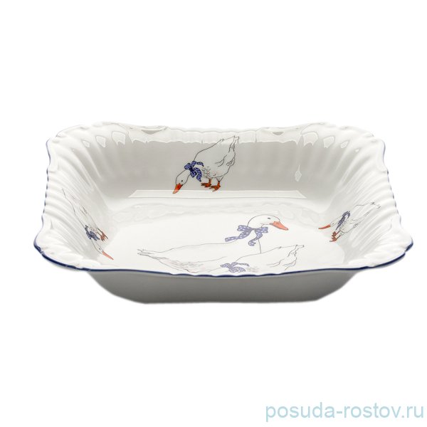 Салатник 28 см квадратный "Ивона /Гуси" / 155778